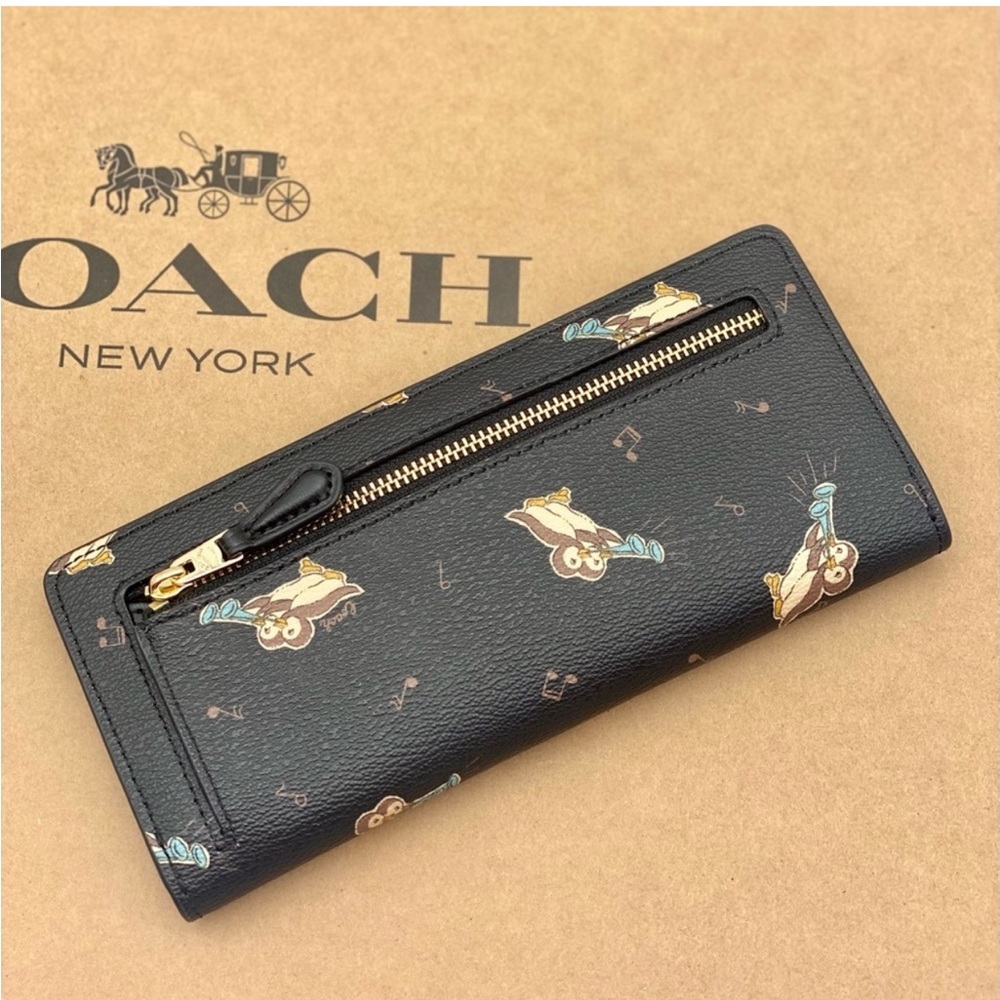 Coach Black Wallet with Owl and Music Note Print - Picture 6 of 12